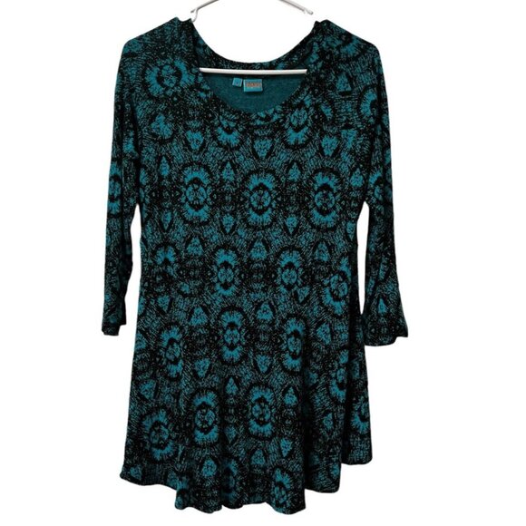 Tianello By Steve Barraza Sochie Tunic Blouse Medium USA MADE Modern Classic - Picture 1 of 9